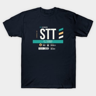 St. Thomas (STT) Airport Code Baggage Tag T-Shirt